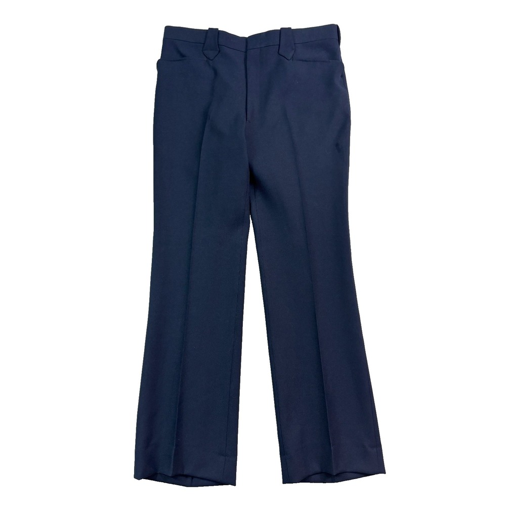 NEW deadstock VTG 70s Navy Blue H BAR‎ C 38x34 Western Dress Suit Pants Bootcut